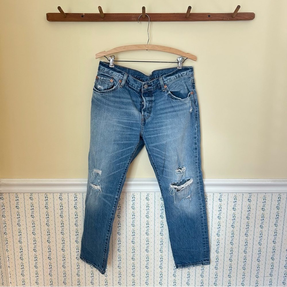 Levi’s 501 Ripped Straight Leg Jeans